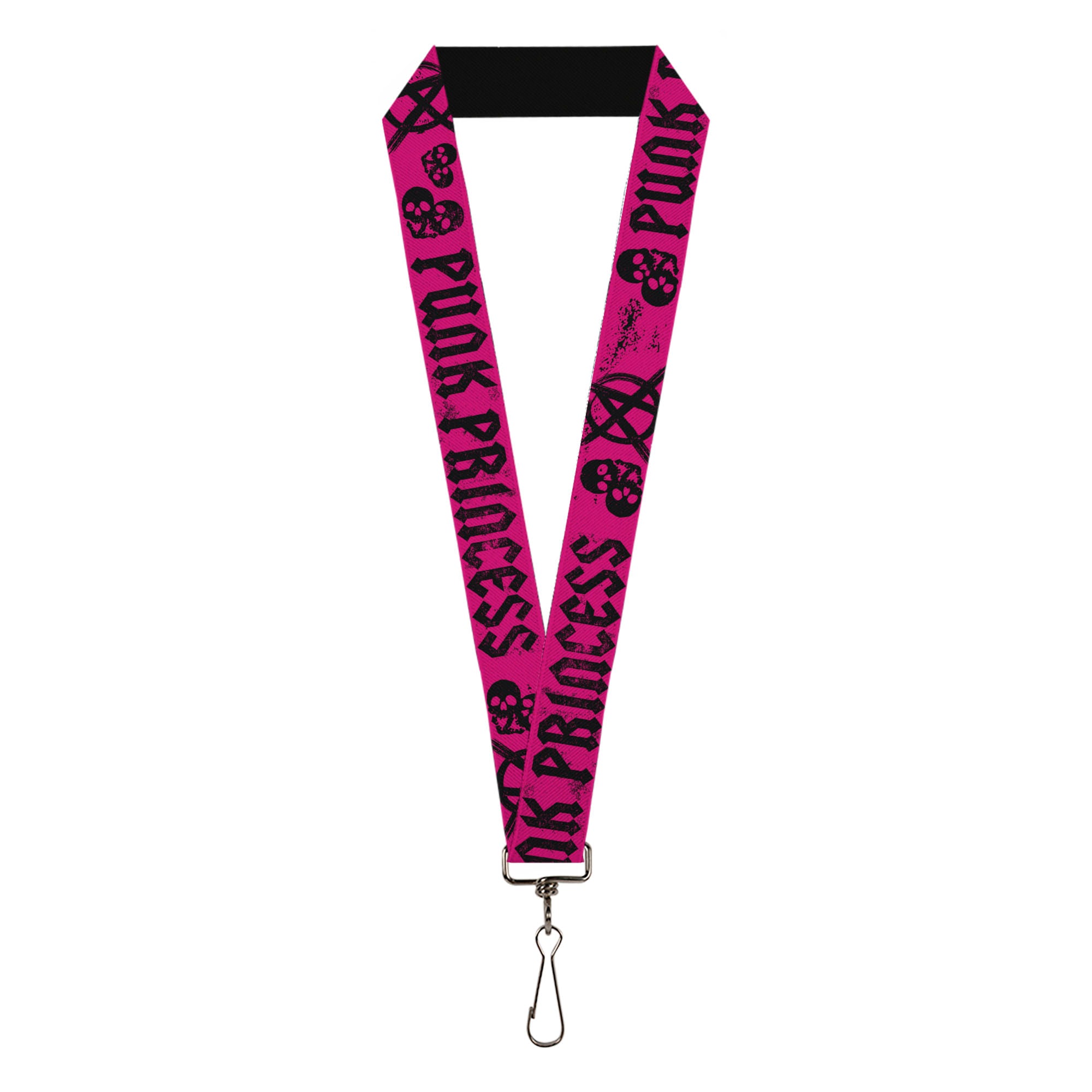 Lanyard - 1.0" - Punk Princess Fuchsia Black Lanyards Buckle-Down
