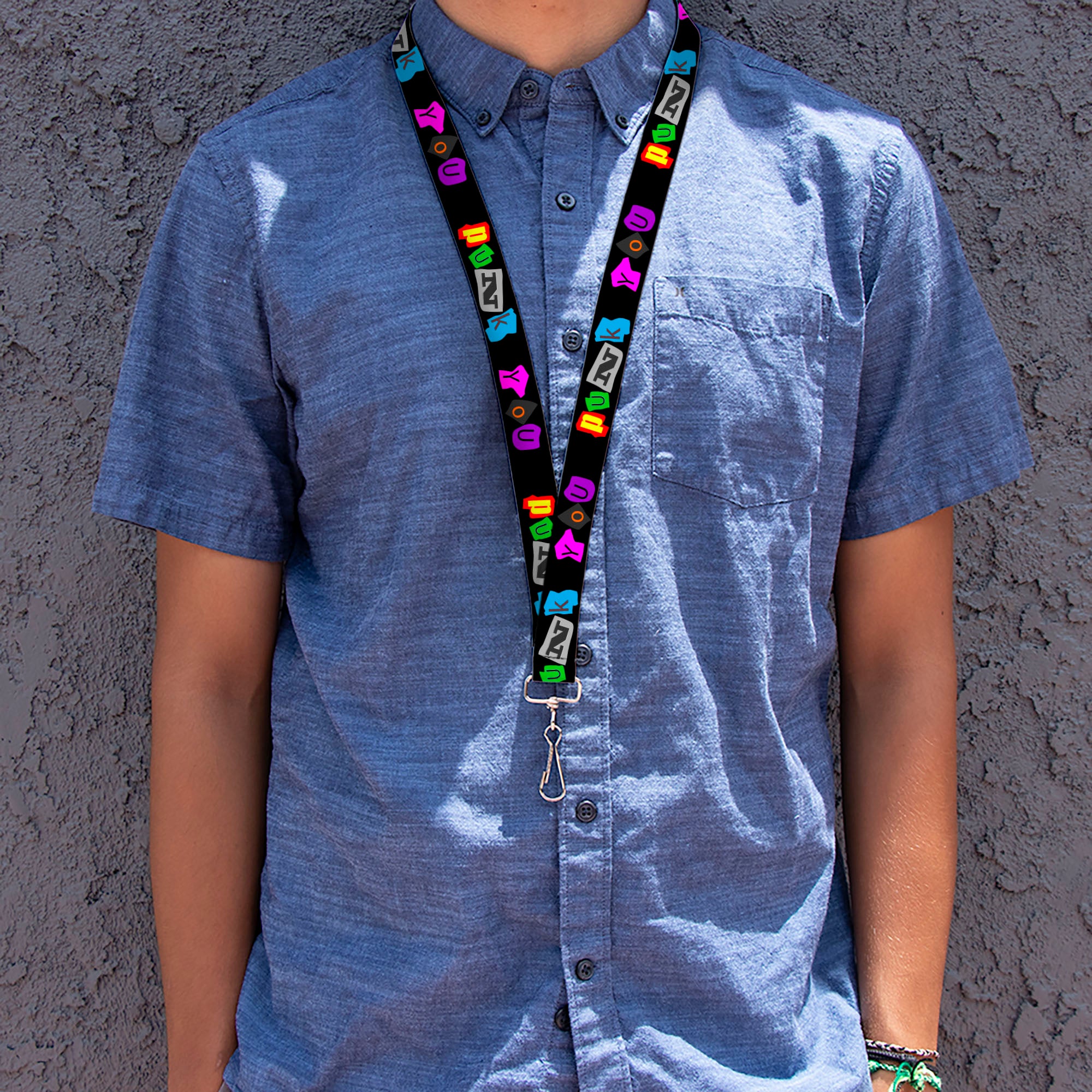 Lanyard - 1.0" - Punk You Black Full Color Lanyards Buckle-Down