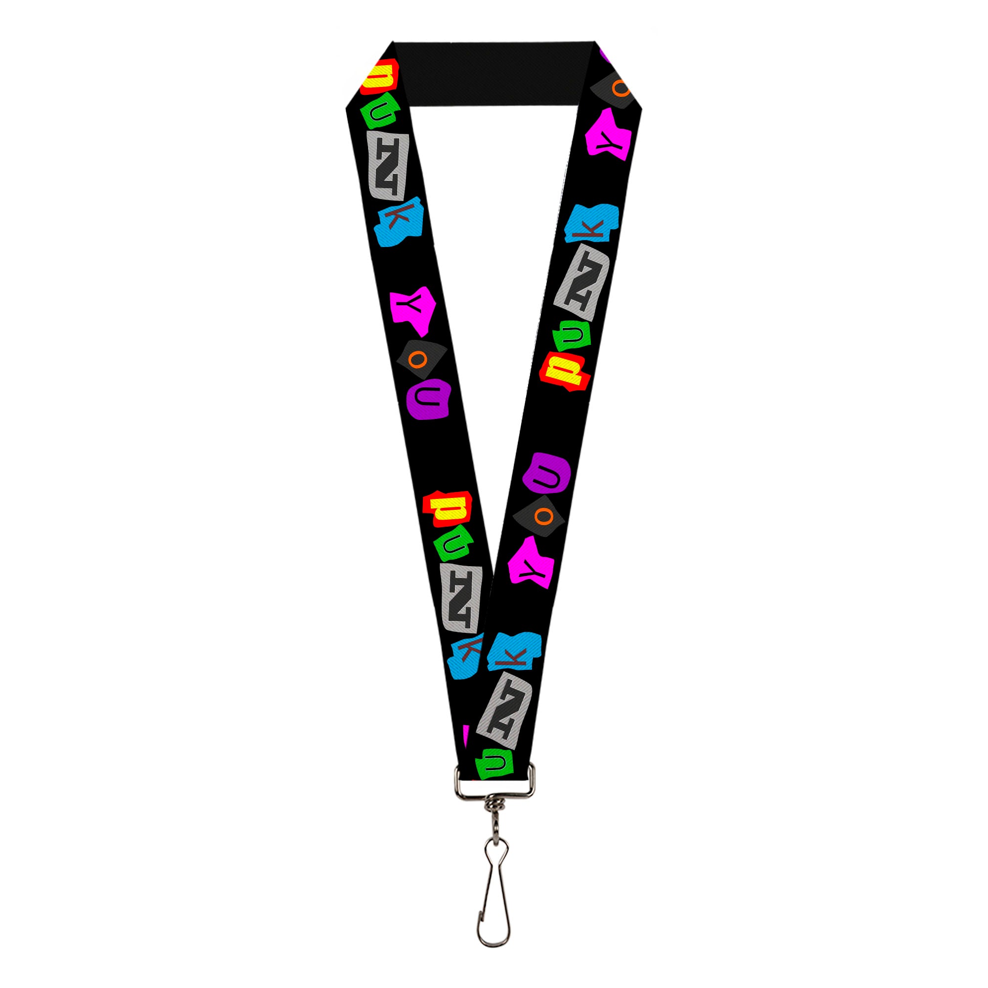 Lanyard - 1.0" - Punk You Black Full Color Lanyards Buckle-Down