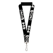 Lanyard - 1.0" - Punk You Black White Lanyards Buckle-Down