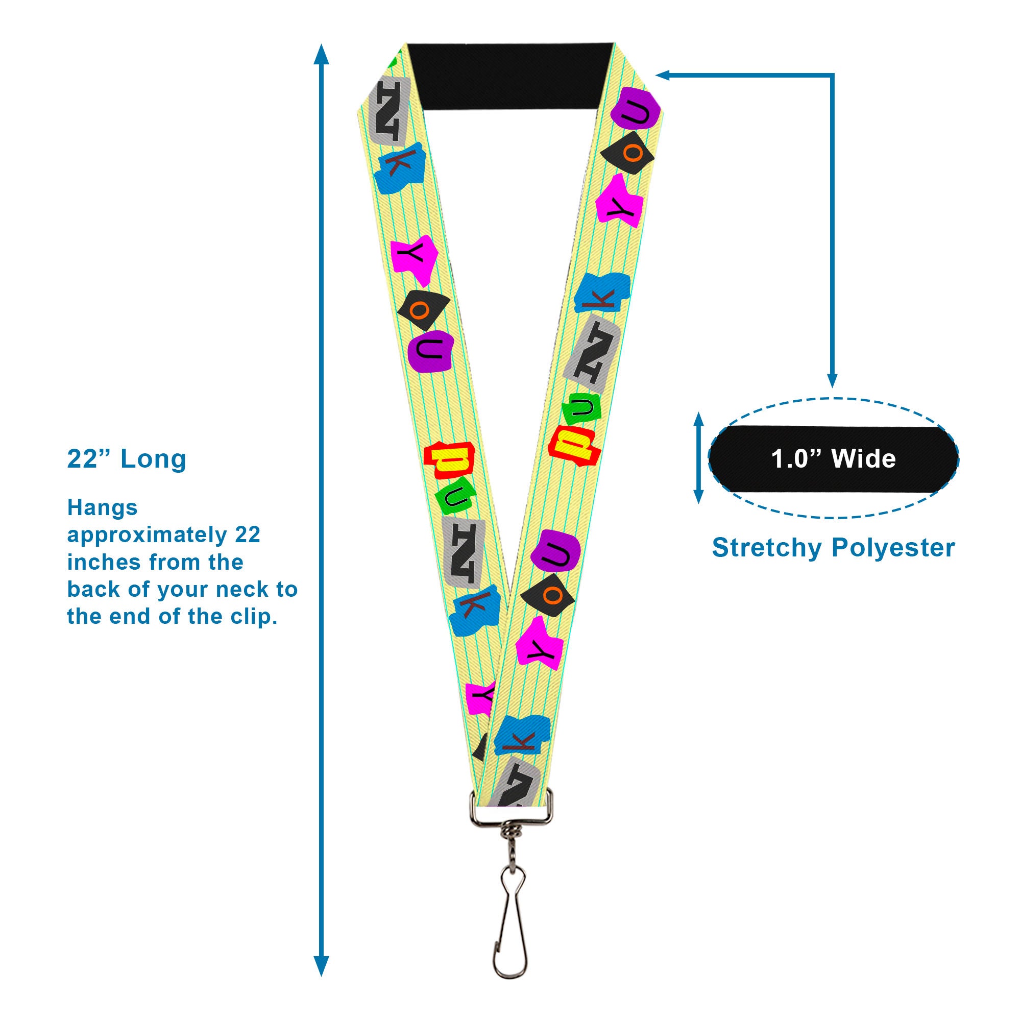 Lanyard - 1.0" - Punk You Legal Pad Full Color Lanyards Buckle-Down