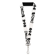 Lanyard - 1.0" - Punk You White Black Lanyards Buckle-Down