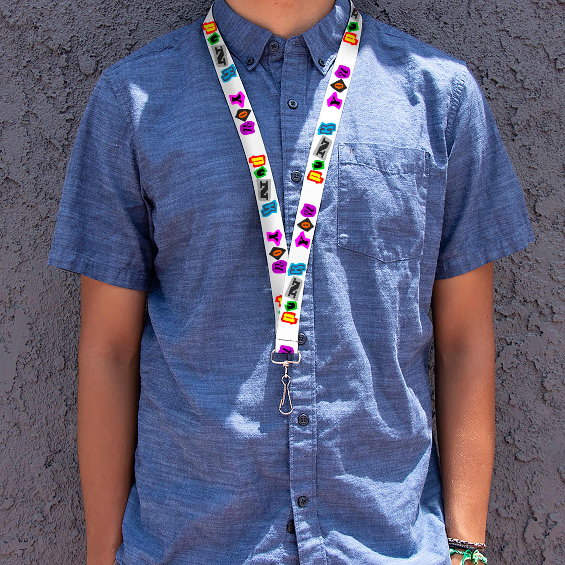 Lanyard - 1.0" - Punk You White Full Color Lanyards Buckle-Down