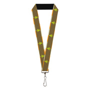 Lanyard - 1.0" - Pine Trees Blocks Olive Orange Tan Lanyards Buckle-Down