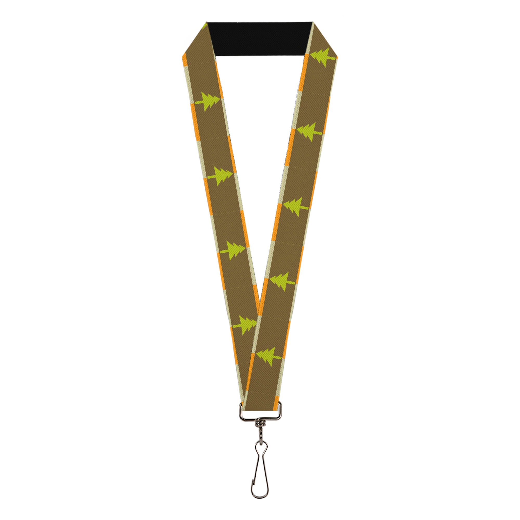 Lanyard - 1.0" - Pine Trees Blocks Olive Orange Tan Lanyards Buckle-Down