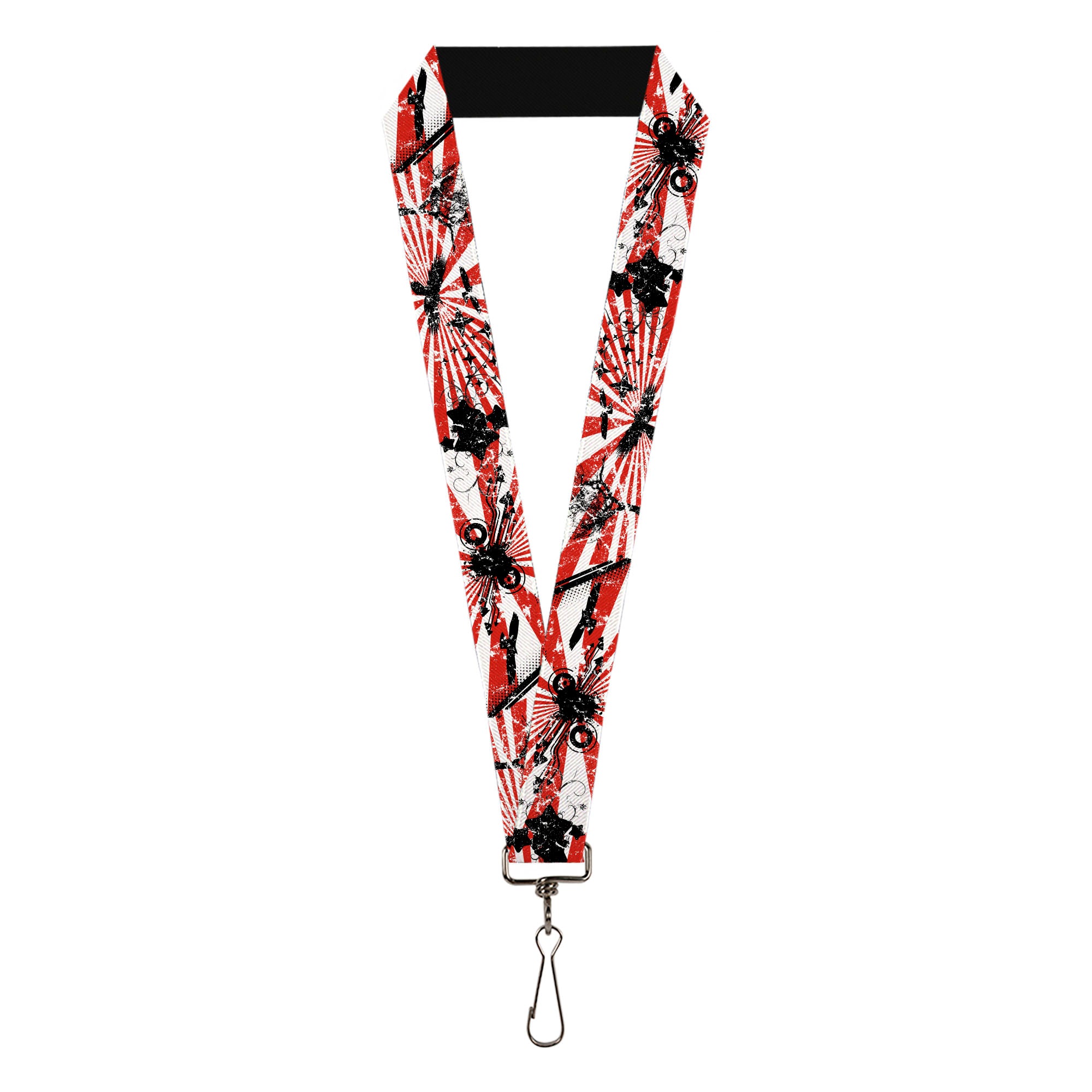 Lanyard - 1.0" - Rising Sun White Red Lanyards Buckle-Down