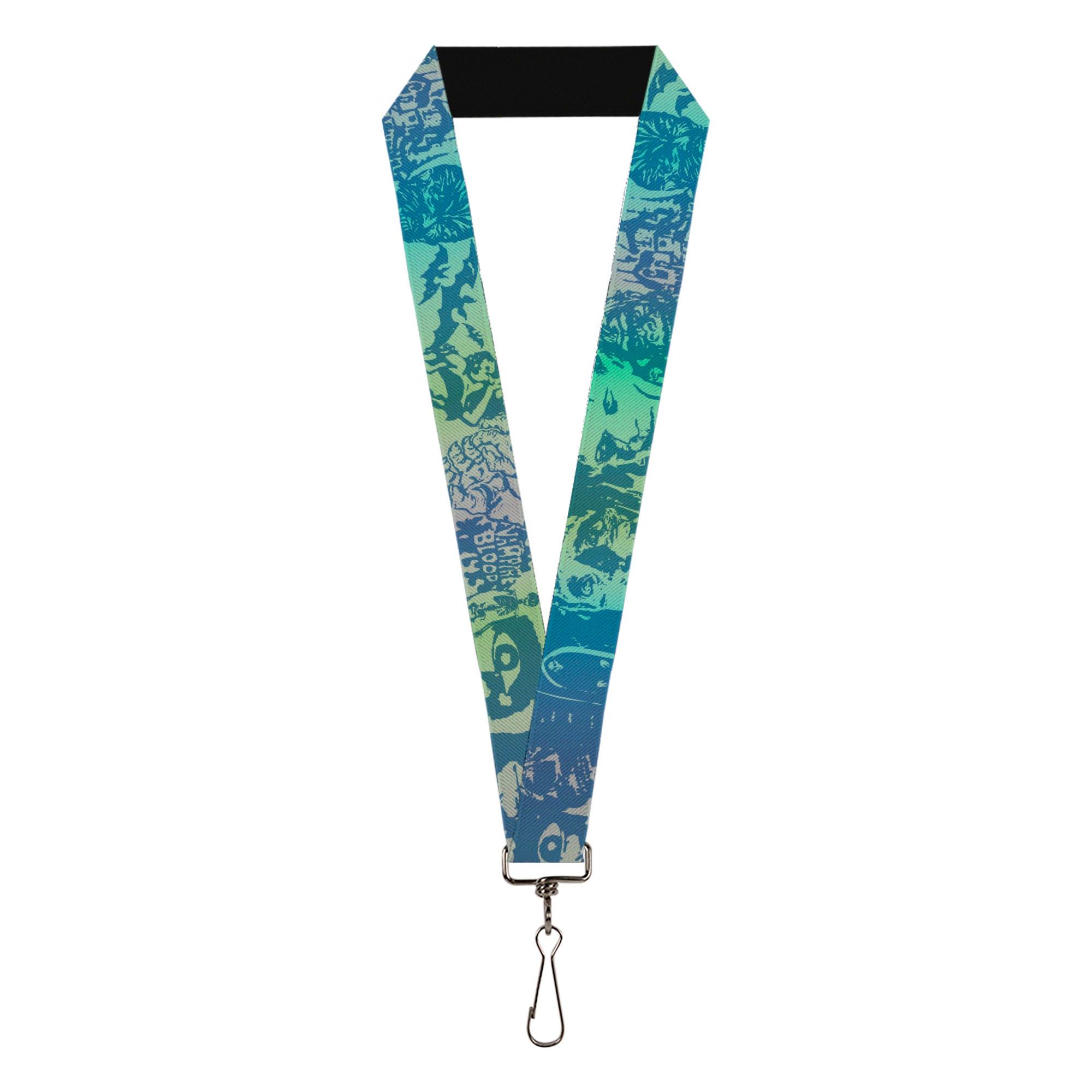 Lanyard - 1.0" - Retro Monster Aqua Lanyards Buckle-Down