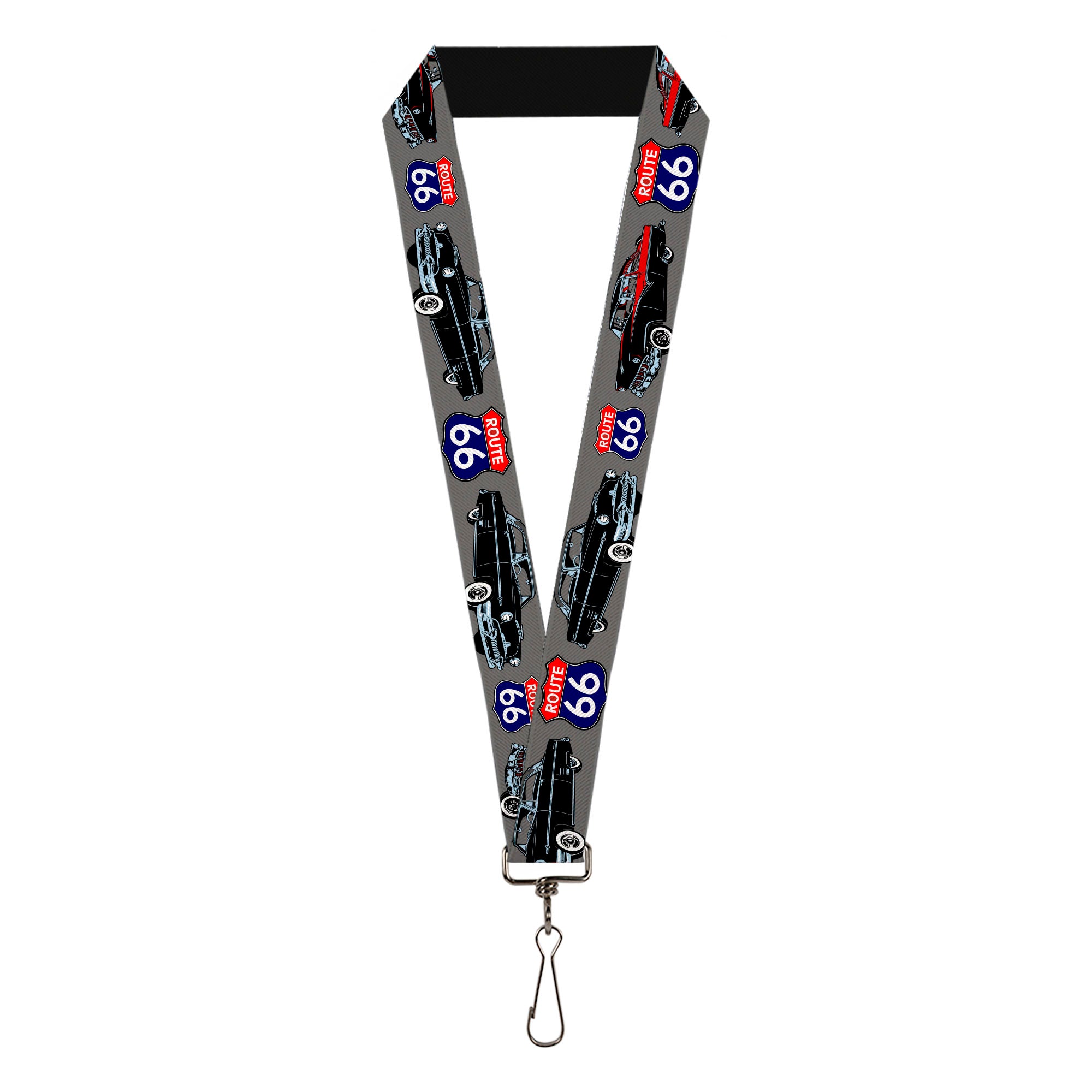 Lanyard - 1.0" - Route 66 Classics Gray Lanyards Buckle-Down