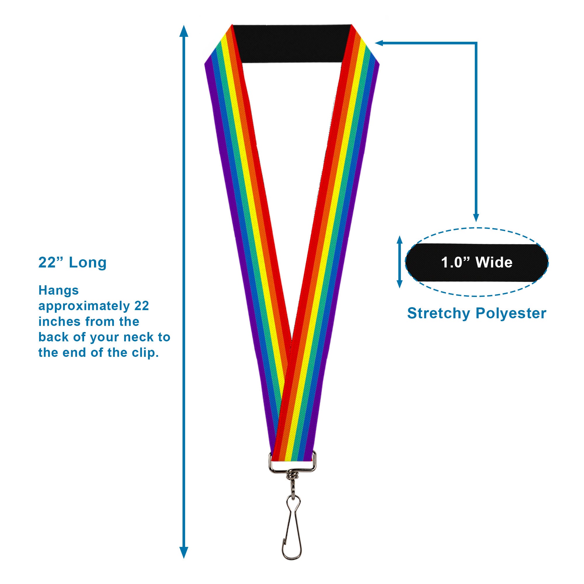 Lanyard - 1.0" - Rainbow Print Lanyards Buckle-Down