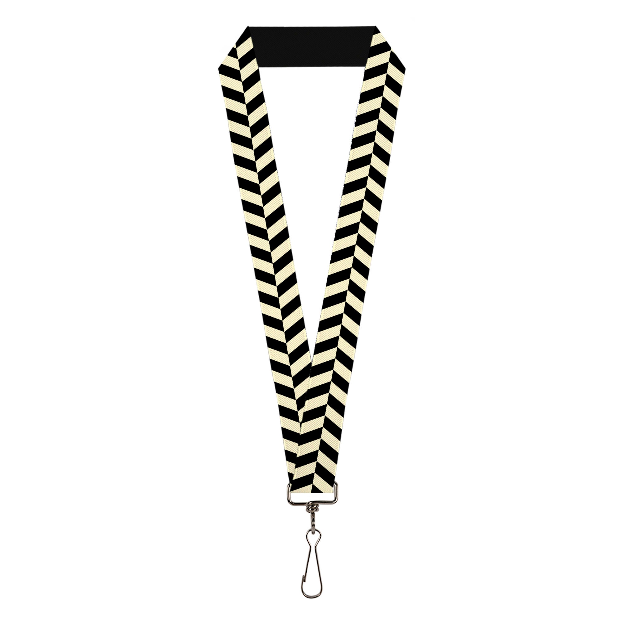 Lanyard - 1.0" - Rhombus Split White Black Lanyards Buckle-Down