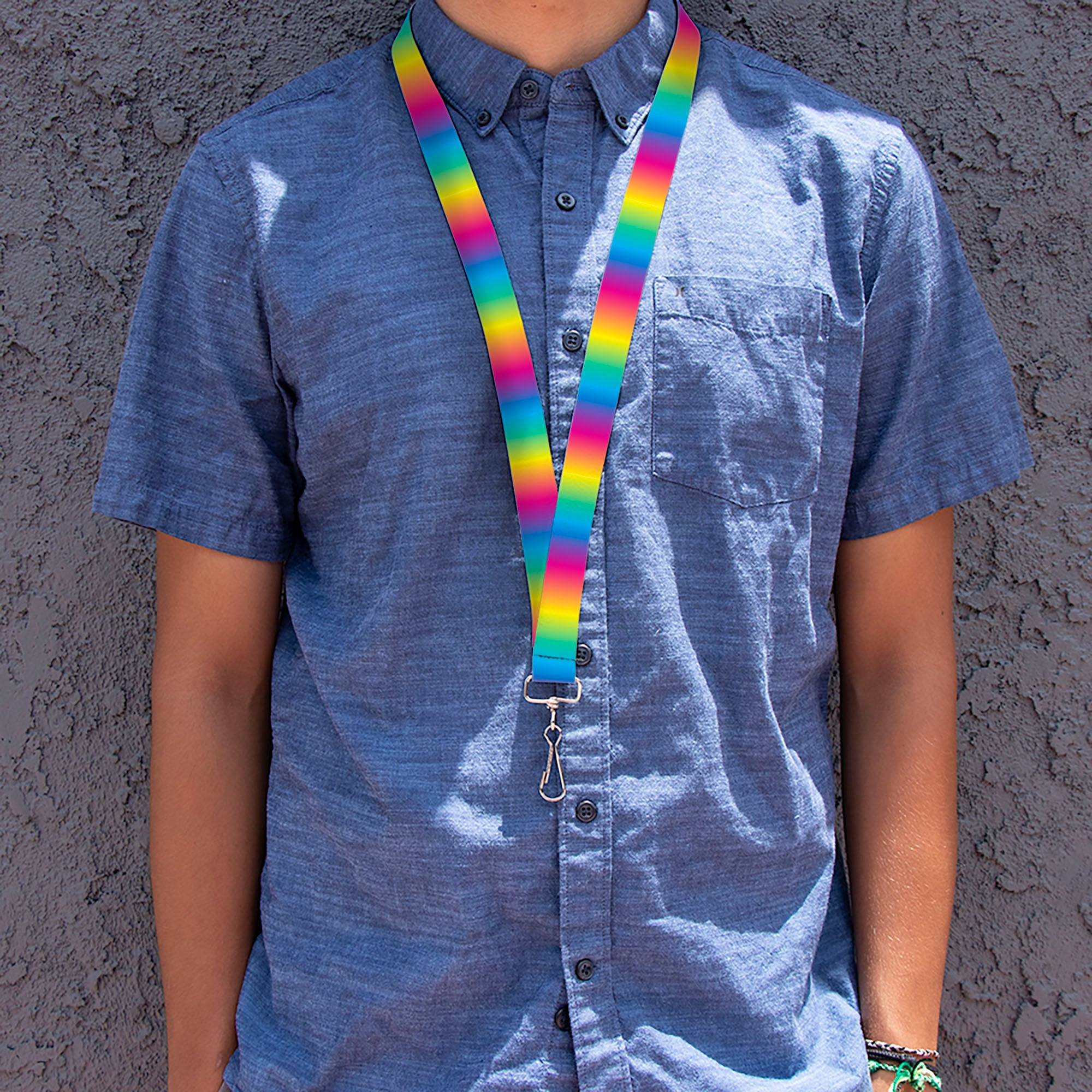 Lanyard - 1.0" - Rainbow Ombre Lanyards Buckle-Down