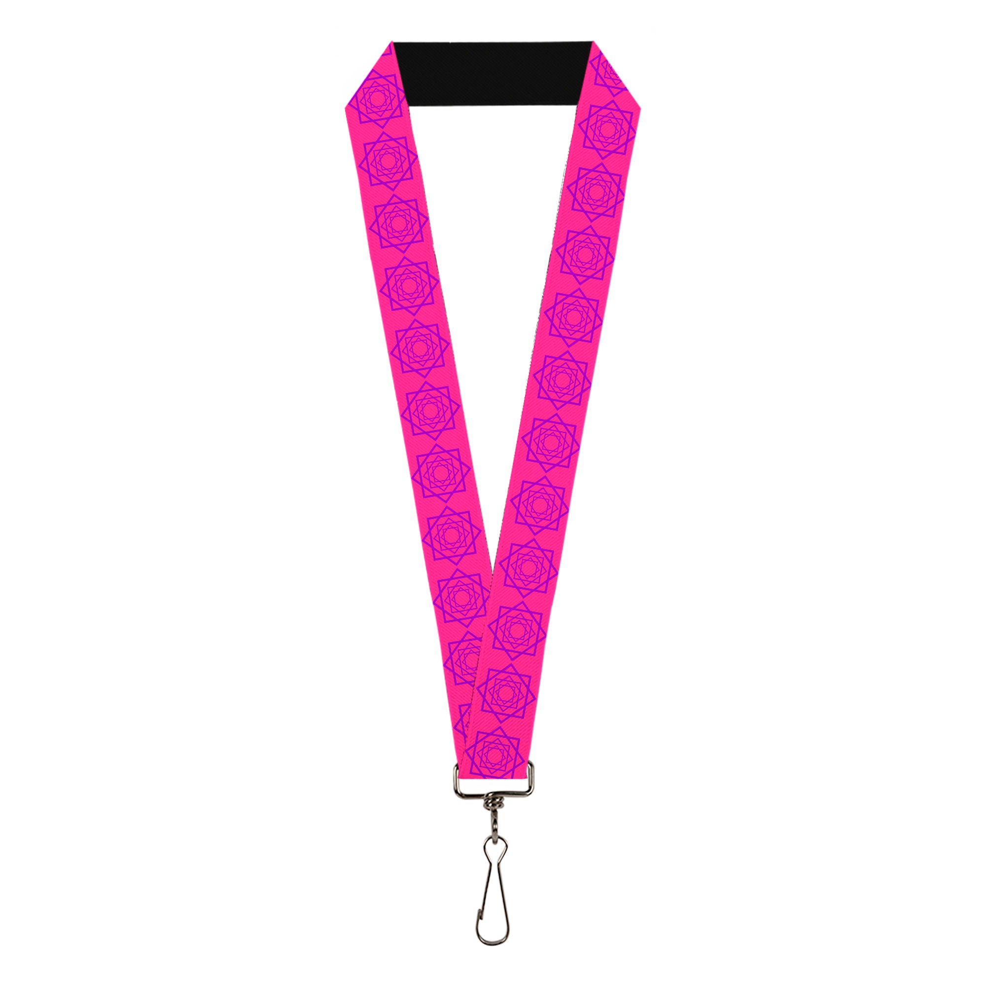 Lanyard - 1.0" - Rotating Squares Pink Purple Lanyards Buckle-Down
