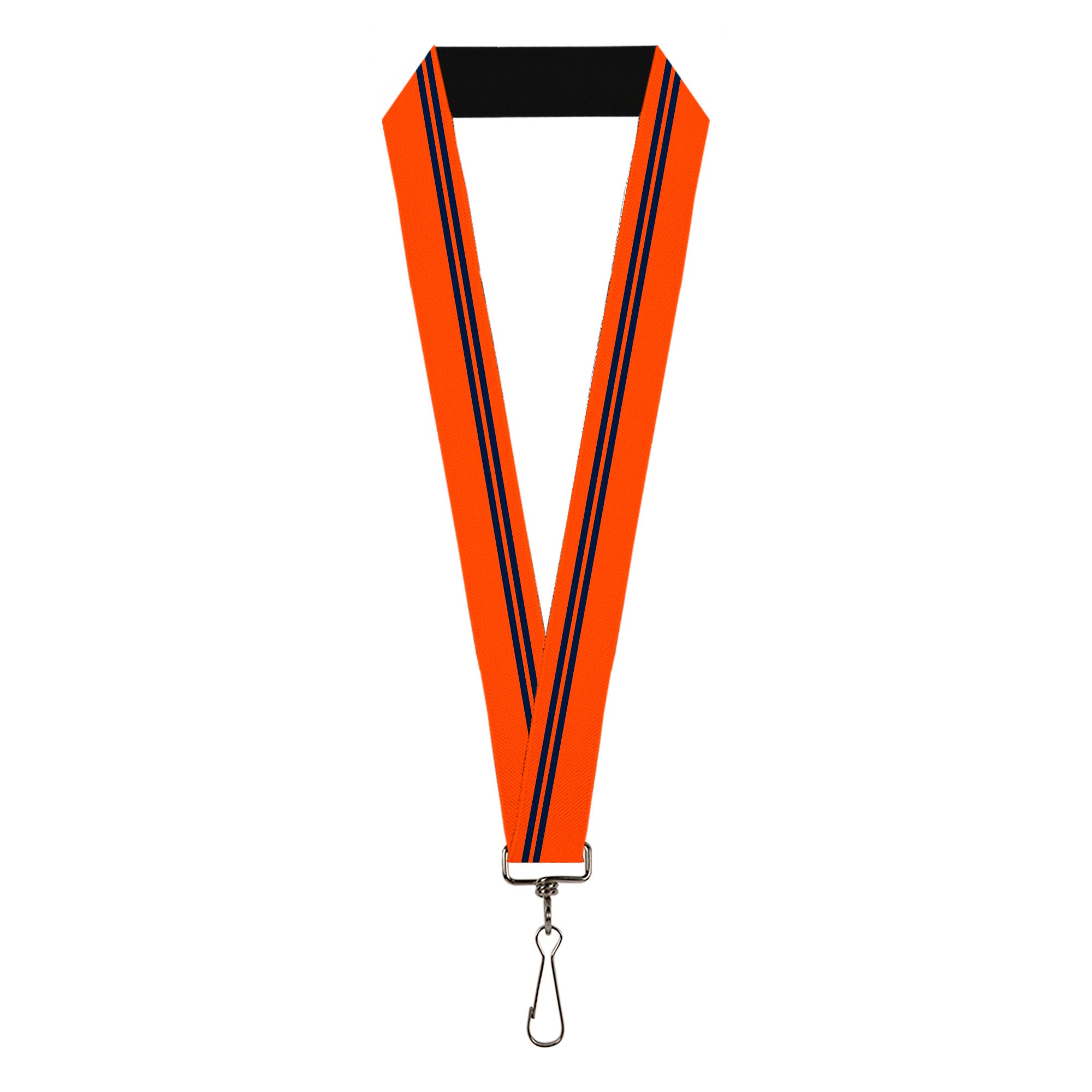 Lanyard - 1.0" - Racing Stripe Orange Navy Lanyards Buckle-Down