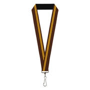 Lanyard - 1.0" - Racing Stripe Brown Gold Lanyards Buckle-Down