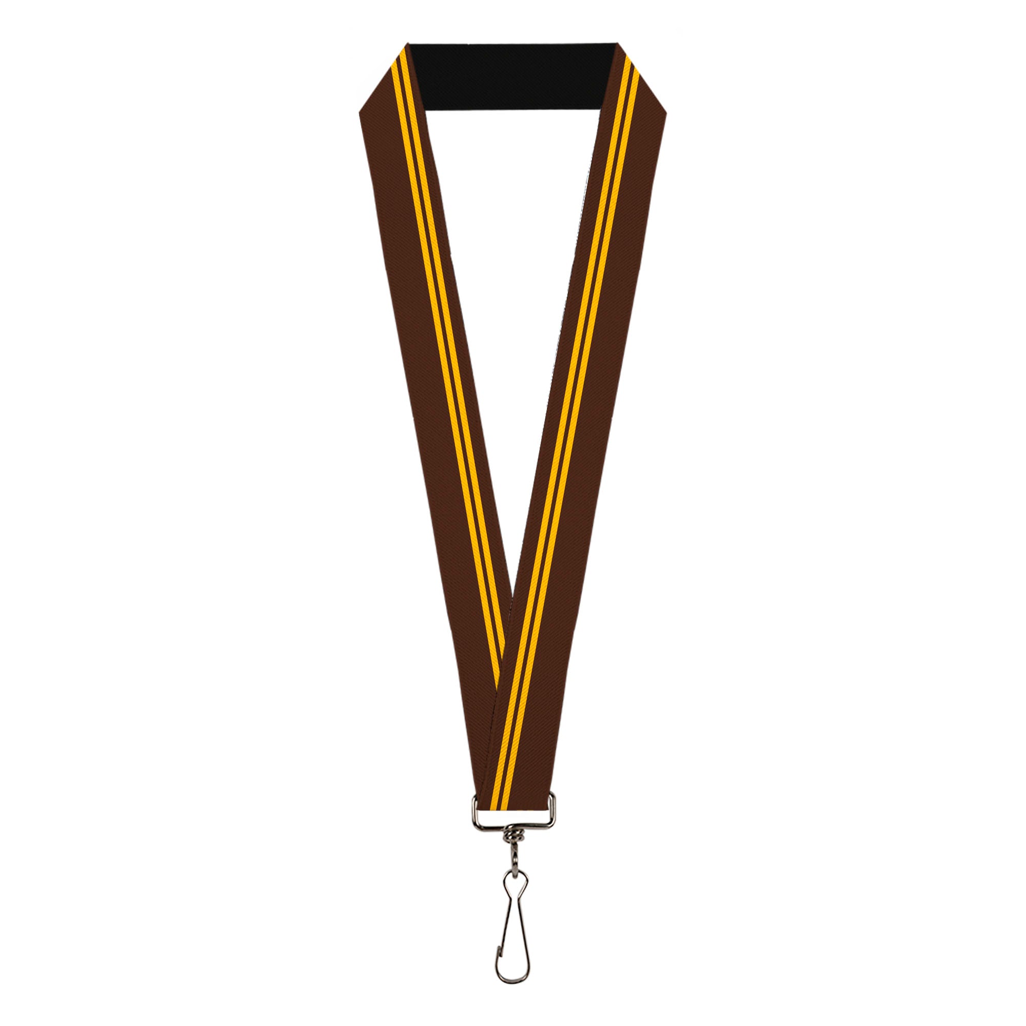 Lanyard - 1.0" - Racing Stripe Brown Gold Lanyards Buckle-Down