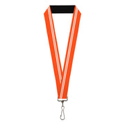 Lanyard - 1.0" - Racing Stripe Orange White Lanyards Buckle-Down