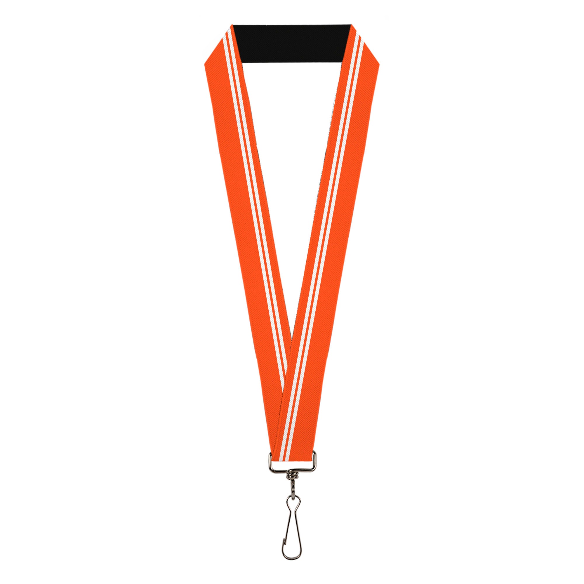 Lanyard - 1.0" - Racing Stripe Orange White Lanyards Buckle-Down