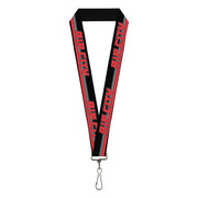 Lanyard - 1.0" - RIP CITY Stripe Mesh Black Gray Red Lanyards Buckle-Down