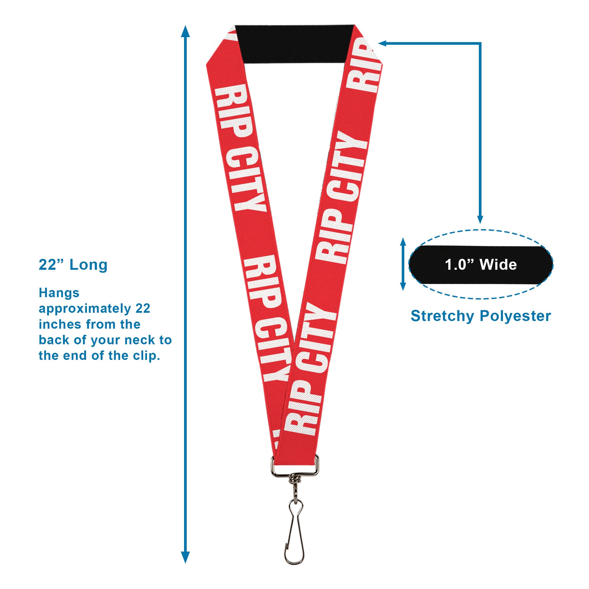 Lanyard - 1.0" - RIP CITY Red White Lanyards Buckle-Down