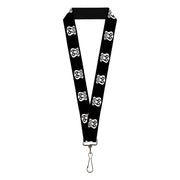 Lanyard - 1.0" - ROUTE 66 Highway Sign Repeat Black White Lanyards Buckle-Down
