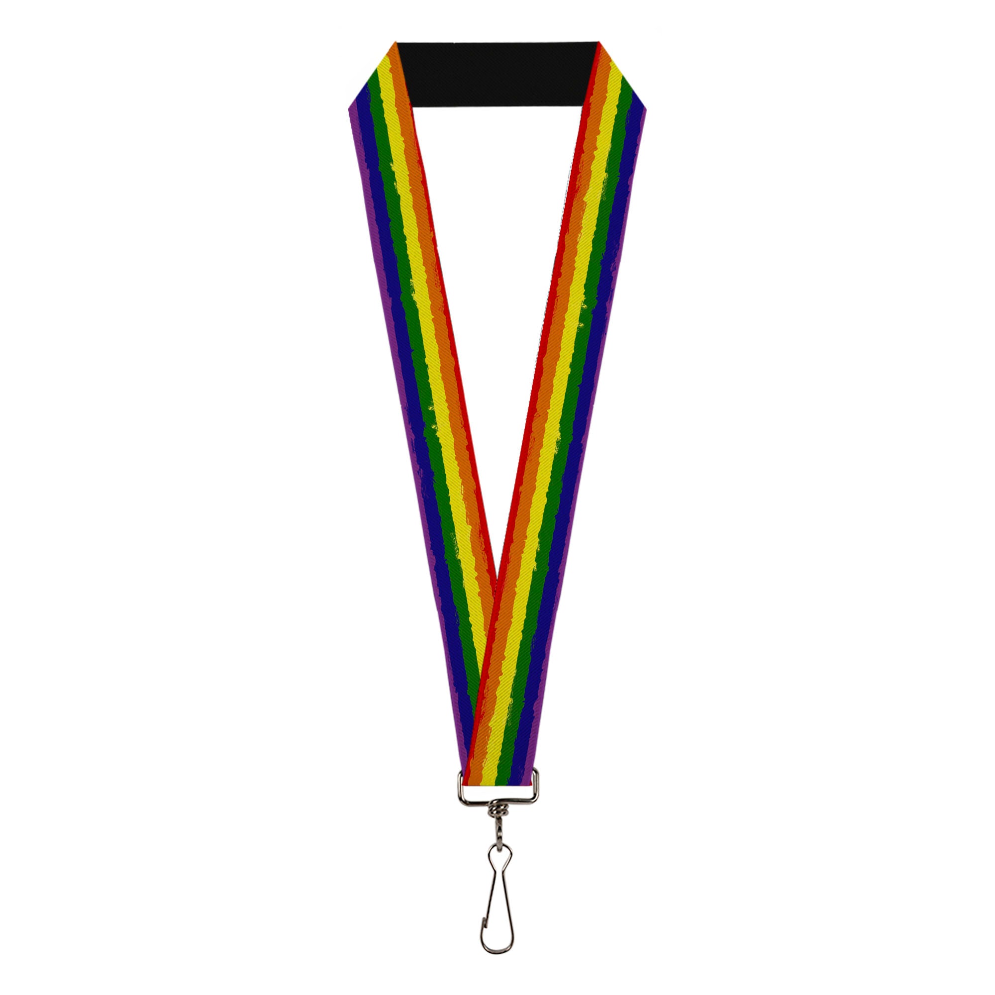 Lanyard - 1.0" - Rainbow Stripe Painted Lanyards Buckle-Down