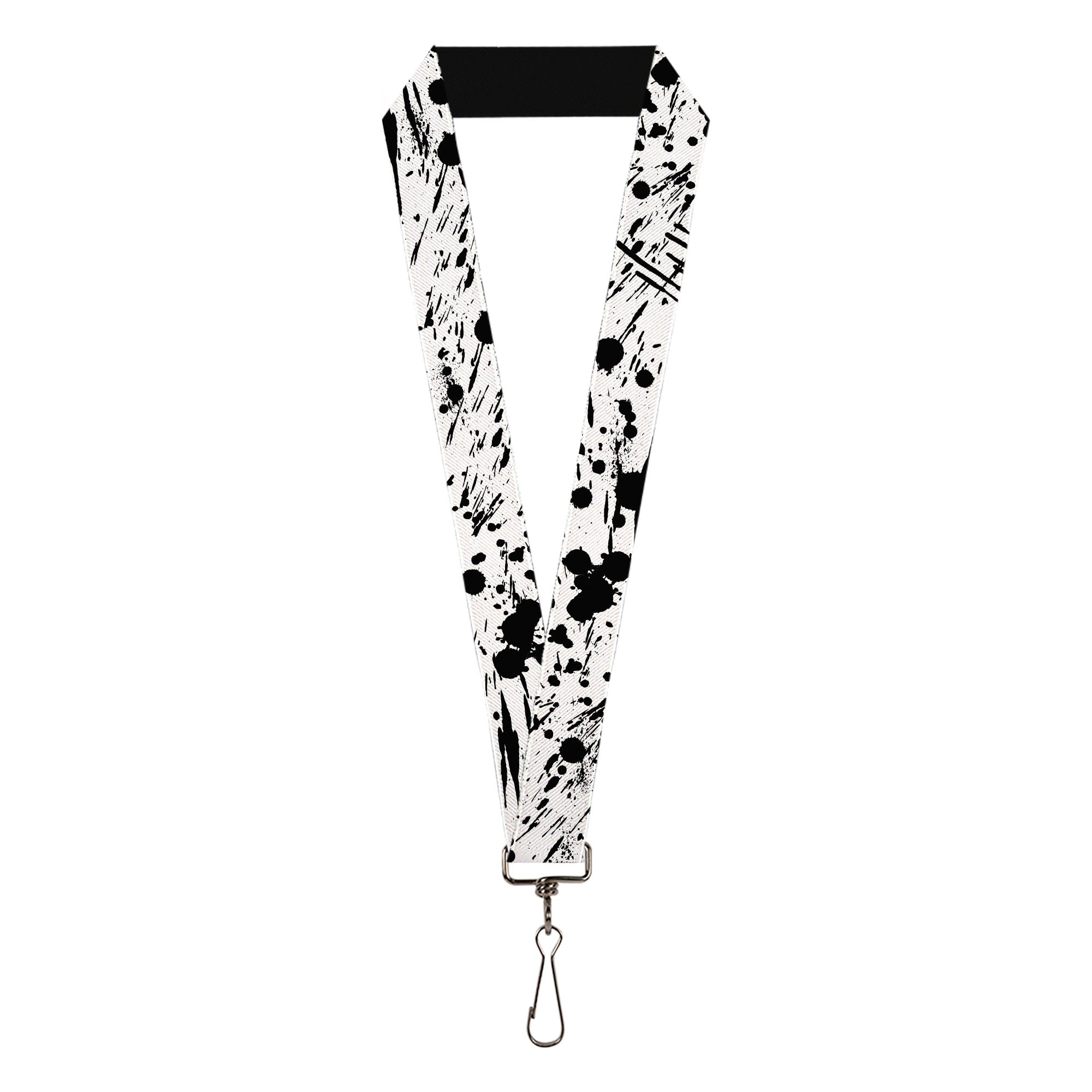 Lanyard - 1.0" - Splatter White Black Lanyards Buckle-Down