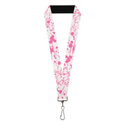 Lanyard - 1.0" - Splatter White Pink Lanyards Buckle-Down