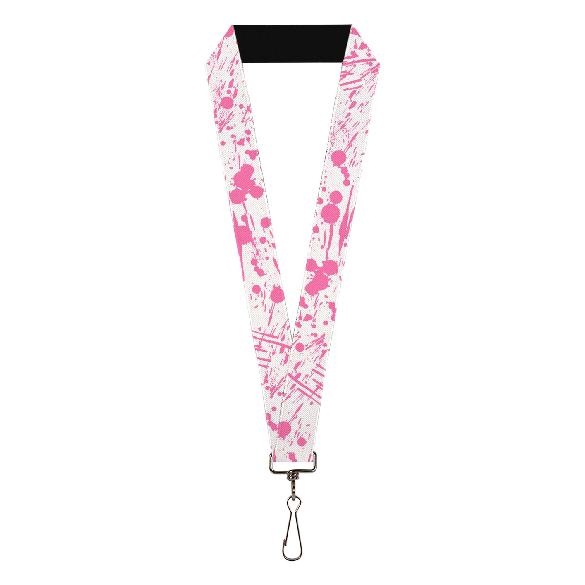 Lanyard - 1.0" - Splatter White Pink Lanyards Buckle-Down