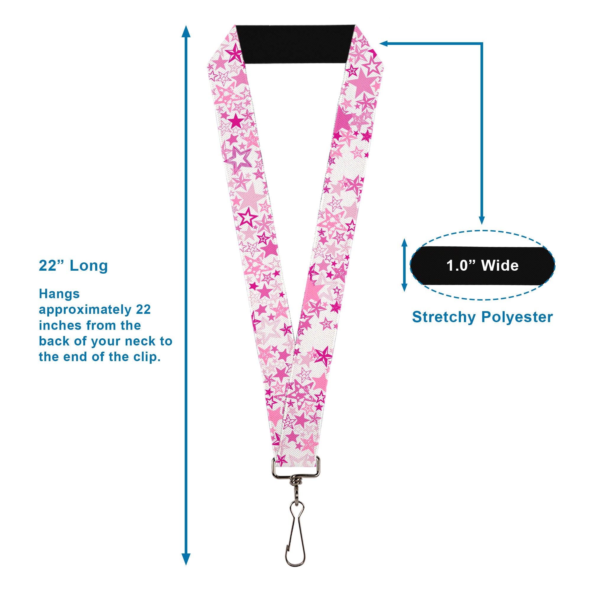 Lanyard - 1.0" - Stargazer White Pink Lanyards Buckle-Down