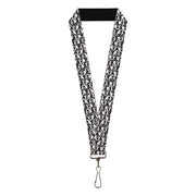 Lanyard - 1.0" - Skull Yard Black White Lanyards Buckle-Down