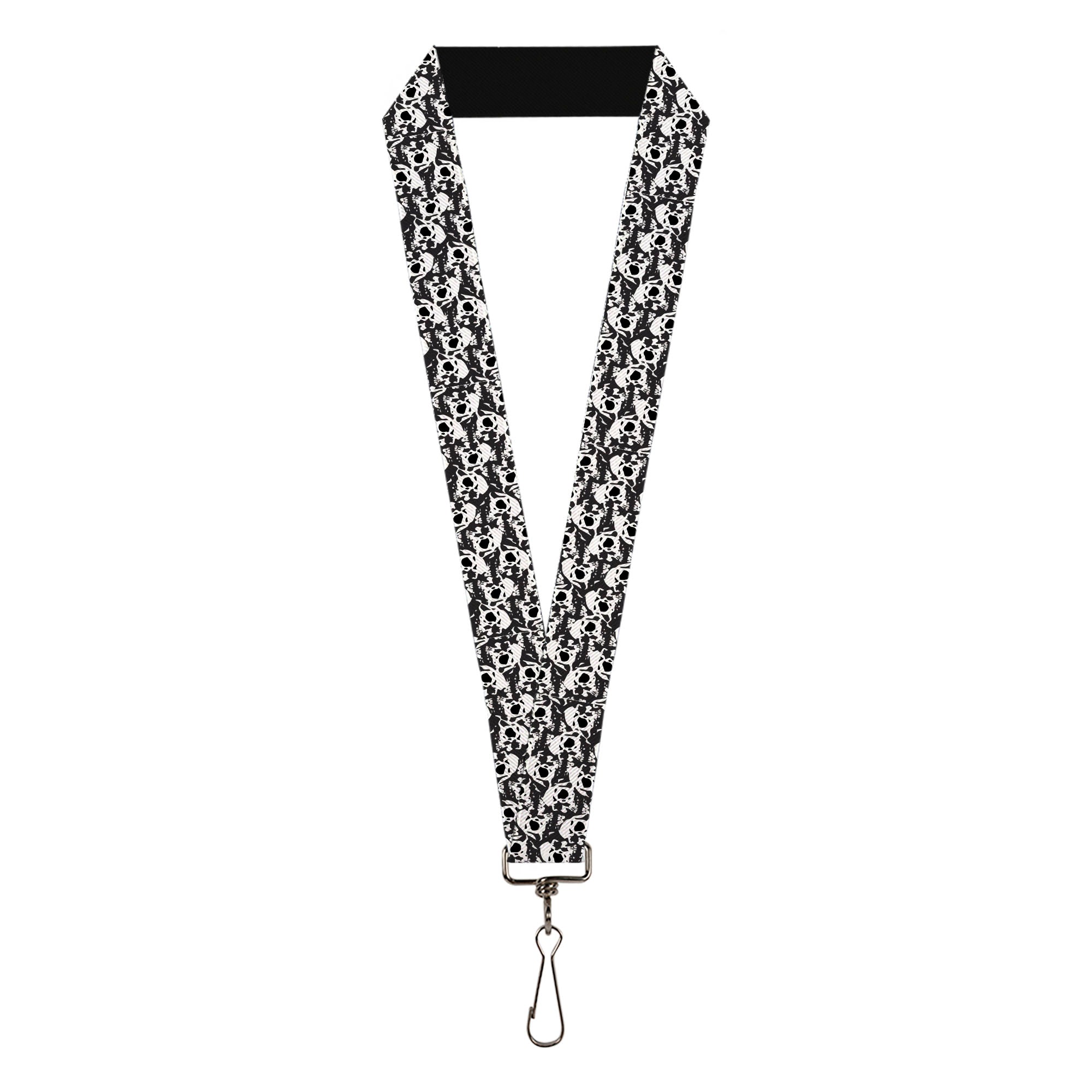 Lanyard - 1.0" - Skull Yard Black White Lanyards Buckle-Down