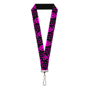 Lanyard - 1.0" - Skull w Babies Black Fuchsia Lanyards Buckle-Down