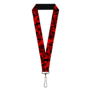 Lanyard - 1.0" - Splatter Black Red Lanyards Buckle-Down