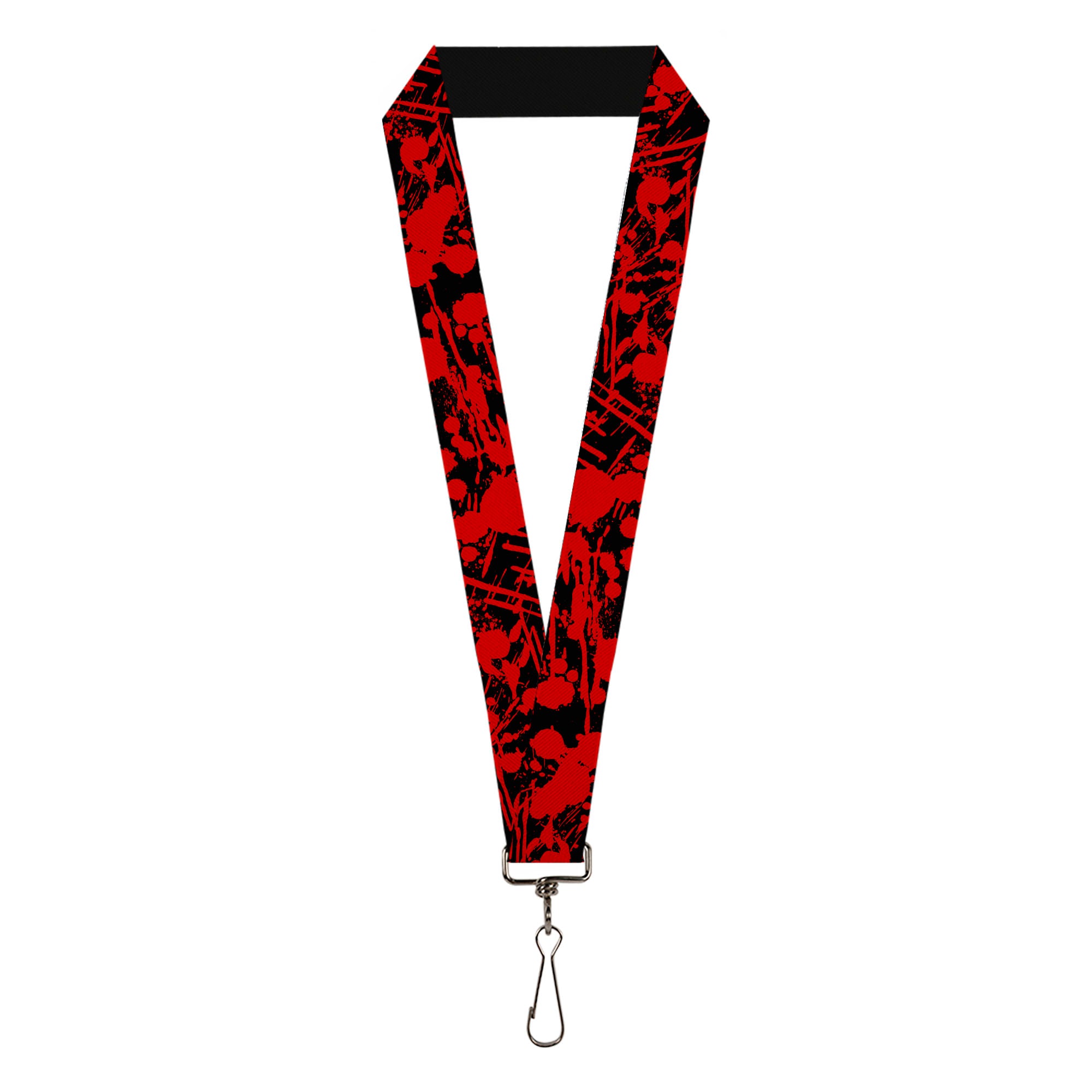 Lanyard - 1.0" - Splatter Black Red Lanyards Buckle-Down