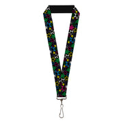 Lanyard - 1.0" - Sketch Stars Black Multi Color Lanyards Buckle-Down