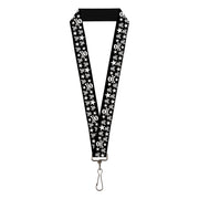 Lanyard - 1.0" - Skulls & Stars Black White Lanyards Buckle-Down