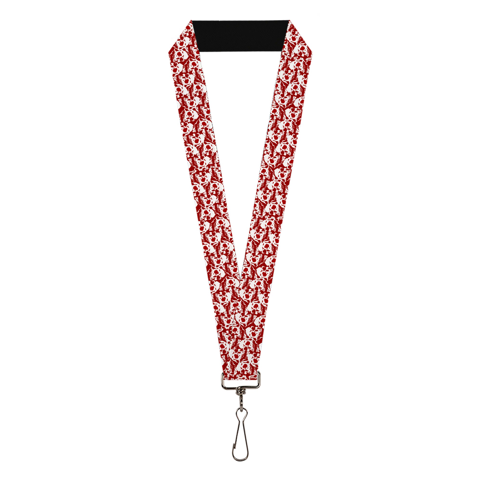 Lanyard - 1.0" - Skull Yard Red White Lanyards Buckle-Down
