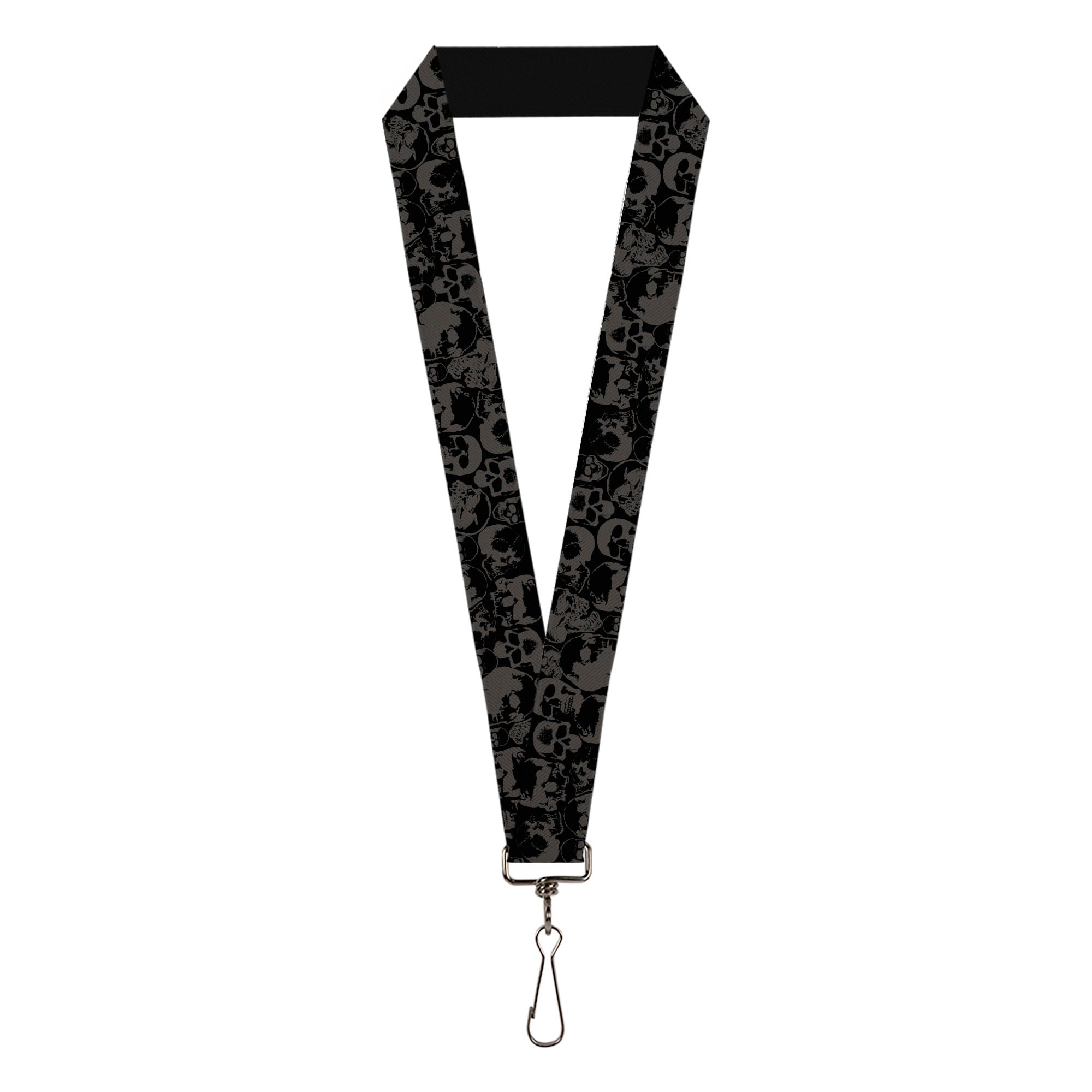 Lanyard - 1.0" - Skull Pile Black Gray Lanyards Buckle-Down