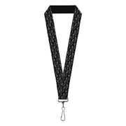 Lanyard - 1.0" - Skull Yard Black Gray Lanyards Buckle-Down