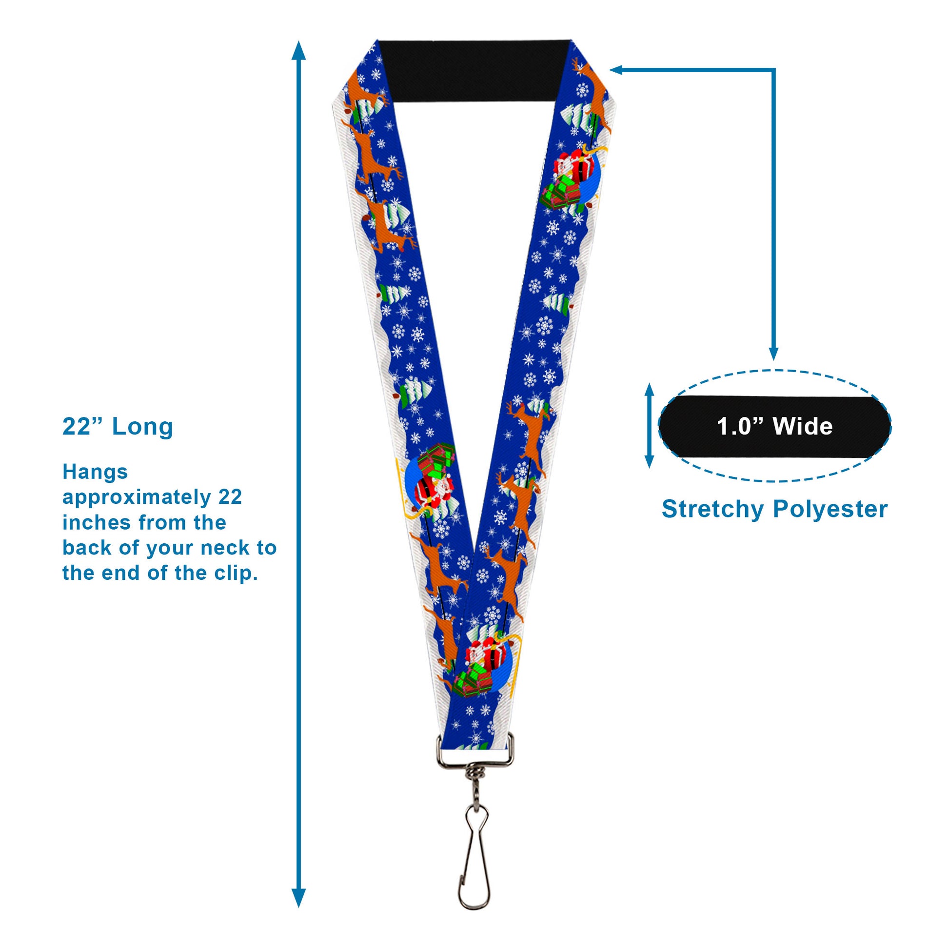 Lanyard - 1.0" - Santa & Reindeers Lanyards Buckle-Down