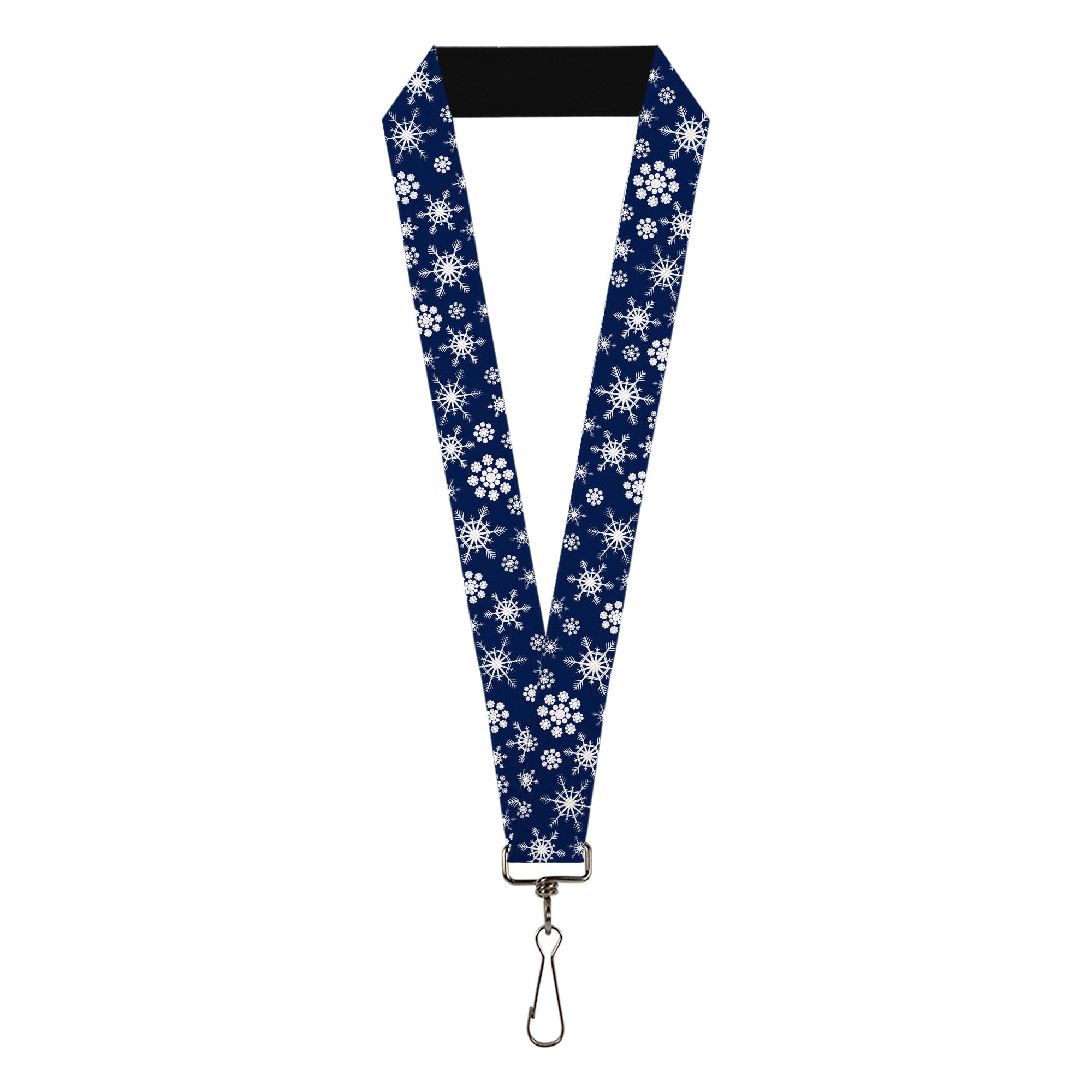 Lanyard - 1.0" - Snowflakes Blue White Lanyards Buckle-Down