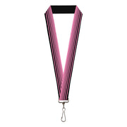 Lanyard - 1.0" - Stripe Transition Black Pink Lanyards Buckle-Down