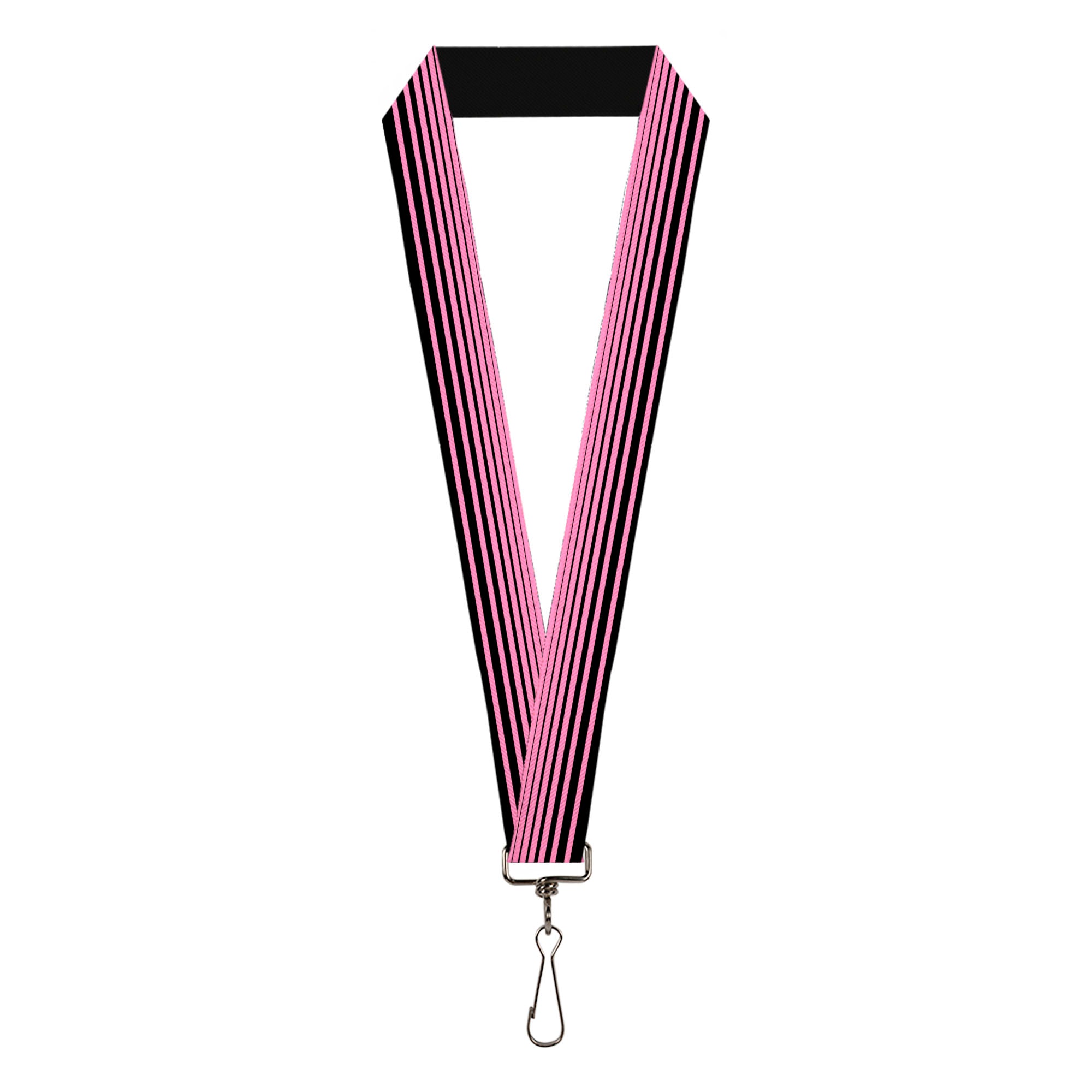 Lanyard - 1.0" - Stripe Transition Black Pink Lanyards Buckle-Down