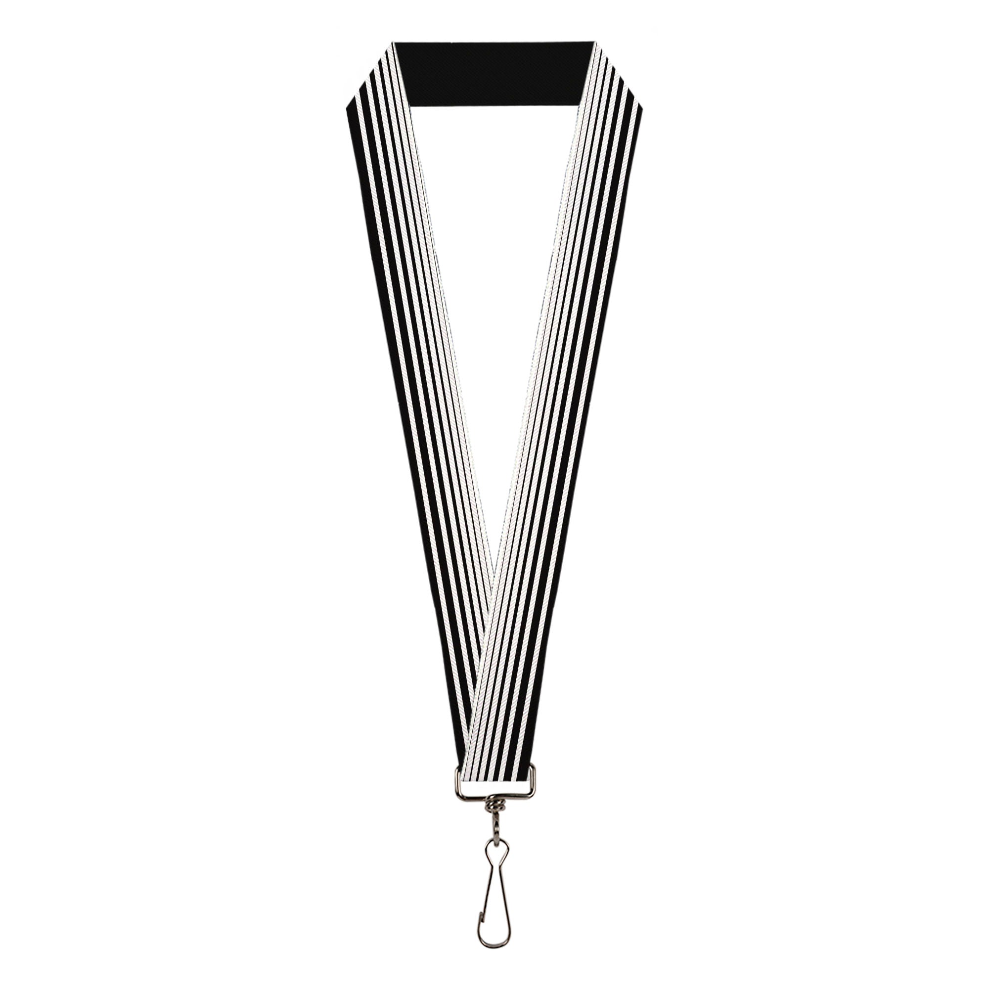 Lanyard - 1.0" - Stripe Transition Black White Lanyards Buckle-Down