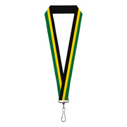 Lanyard - 1.0" - Stripes Black Yellow Green Lanyards Buckle-Down