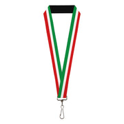 Lanyard - 1.0" - Stripes Green White Red Lanyards Buckle-Down