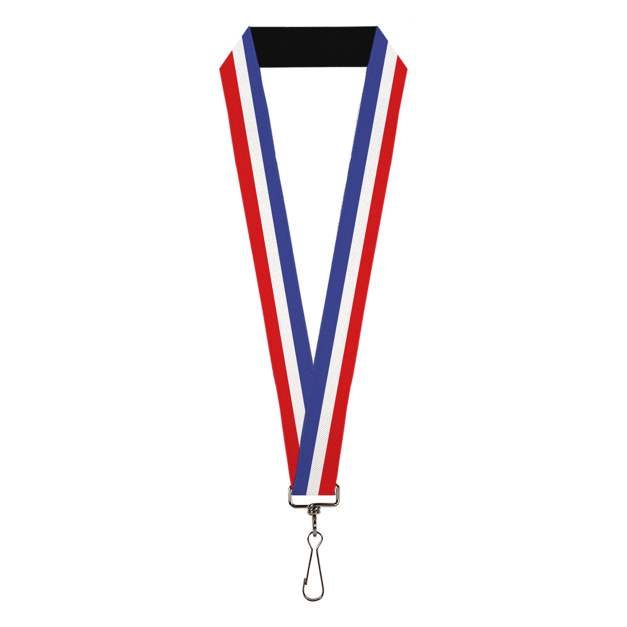 Lanyard - 1.0" - Stripes Blue White Red Lanyards Buckle-Down