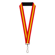 Lanyard - 1.0" - Stripes Red Yellow Red Lanyards Buckle-Down