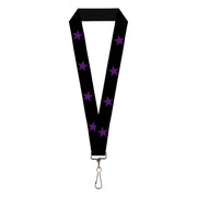 Lanyard - 1.0" - Star Black Purple Lanyards Buckle-Down
