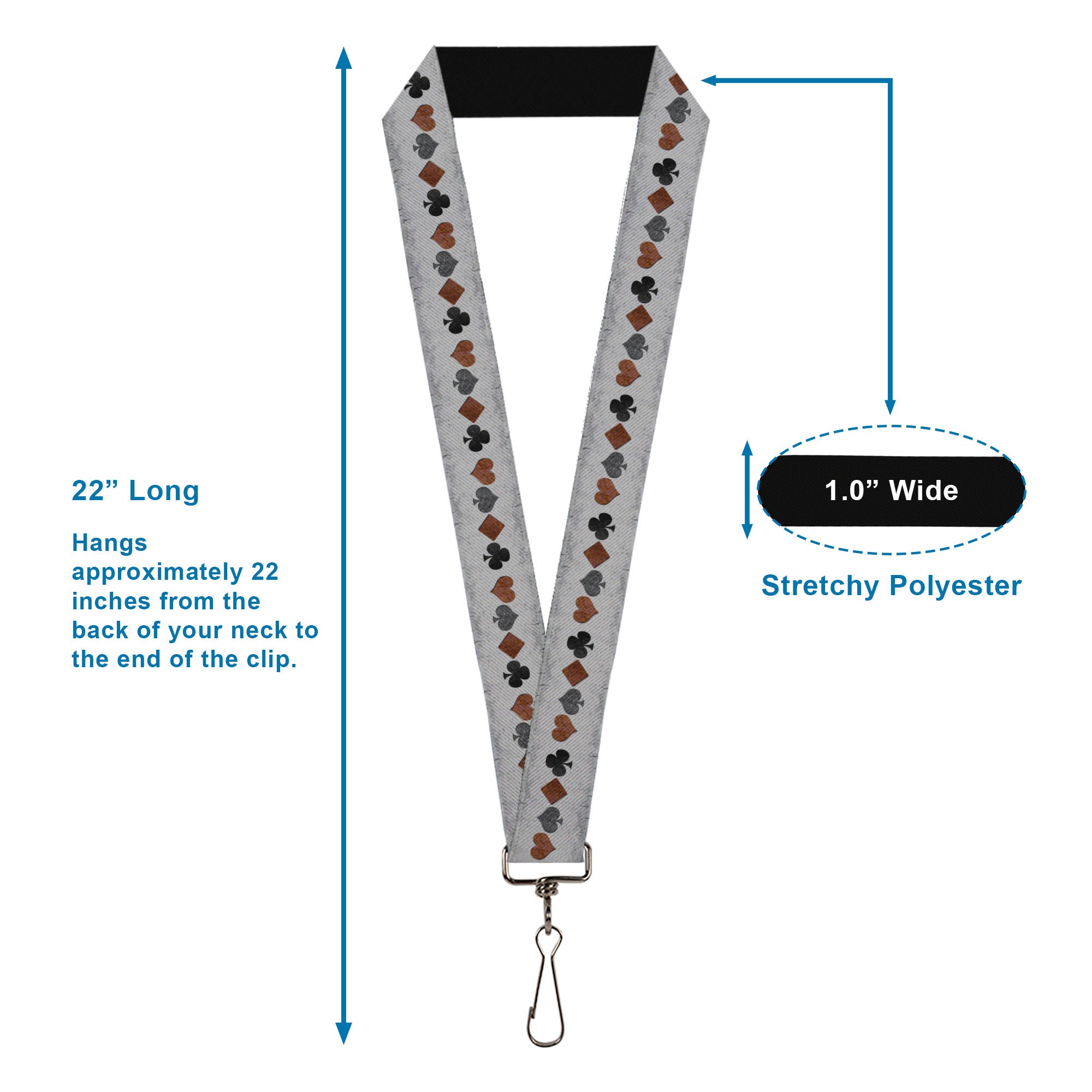 Lanyard - 1.0" - Suits Gray Stone Lanyards Buckle-Down